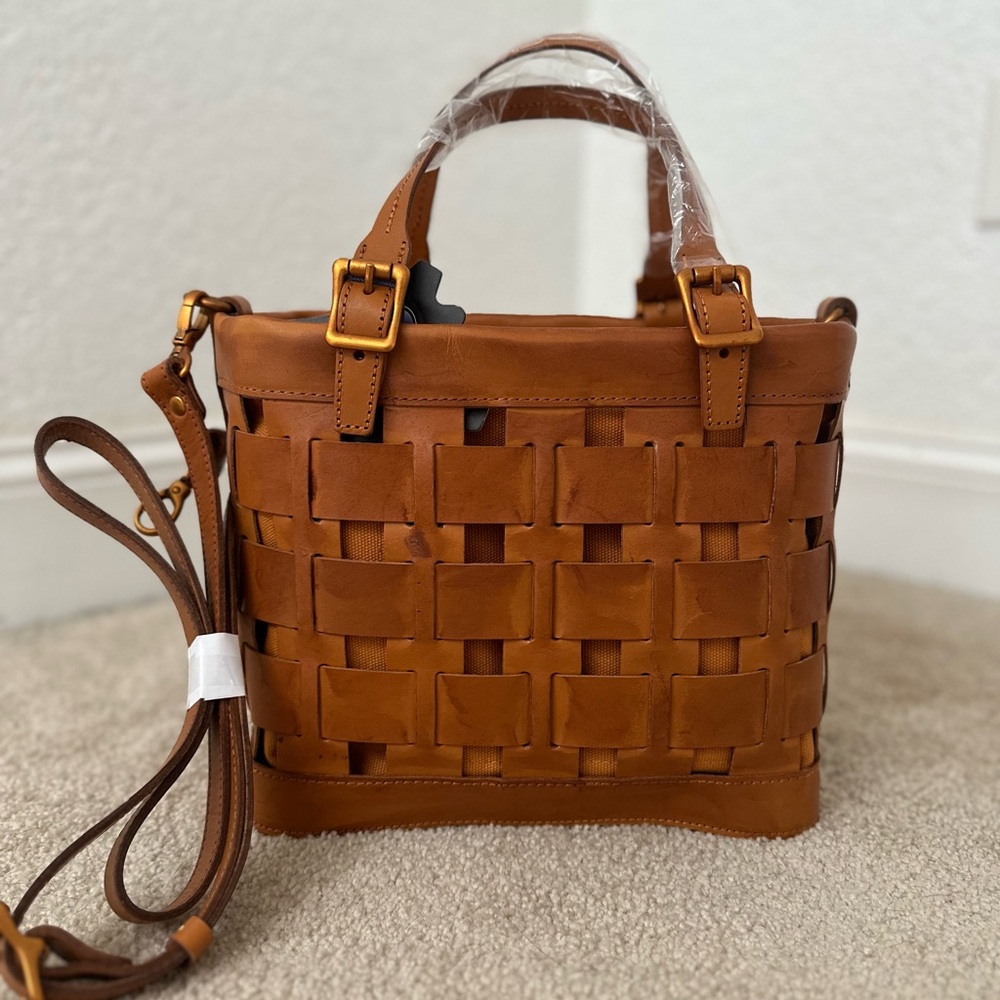 Amerileather leather bucket bag purse with removable insert